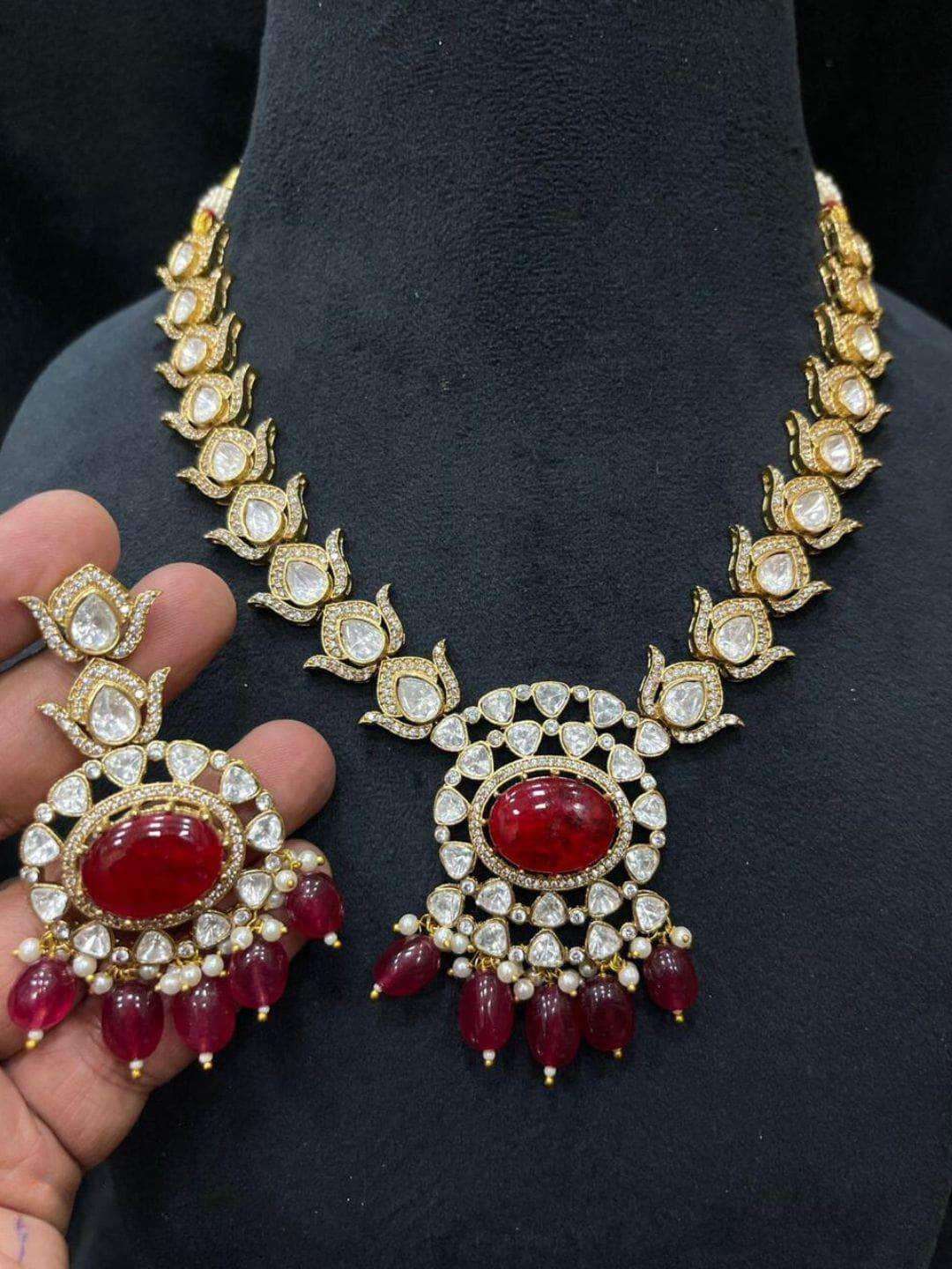 Ishhaara Doublet Stone Uncut Polki Necklace Set