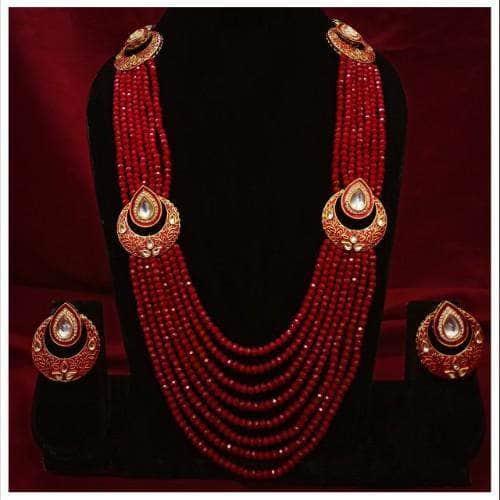 Ishhaara Drop Meena Bali Long Necklace And Earring Set