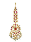 Ishhaara Gold Plated Pearl Drop Maangtikka
