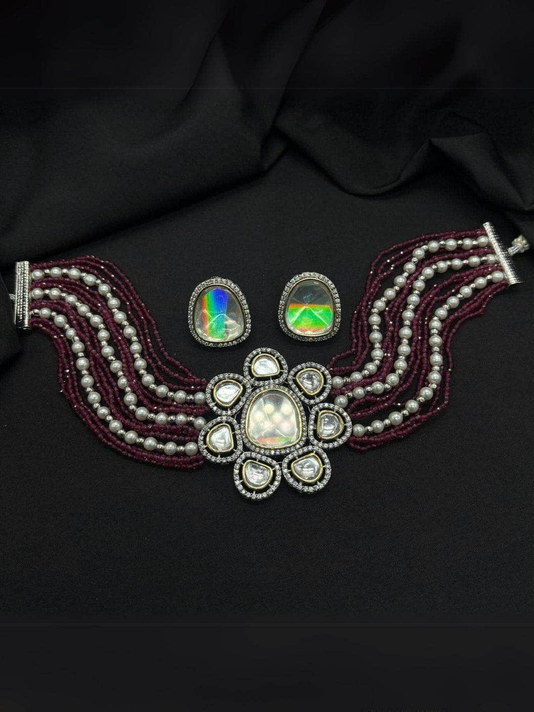 Ishhaara Pearl Beaded Kundan Choker Set