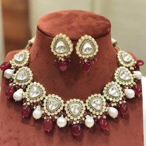 Ishhaara Polki Kundan Set Natural Stone