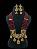 Ishhaara Red Premium Long Necklace Set