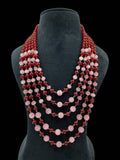 Ishhaara Red Semi Precious Anomalous Stone Handmade Mala