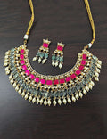 Ishhaara Stone Studded Pearl Choker Necklace