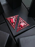 Ishhaara Red Triangle Earring