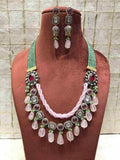 Ishhaara Twisted Color Necklace With White Stone