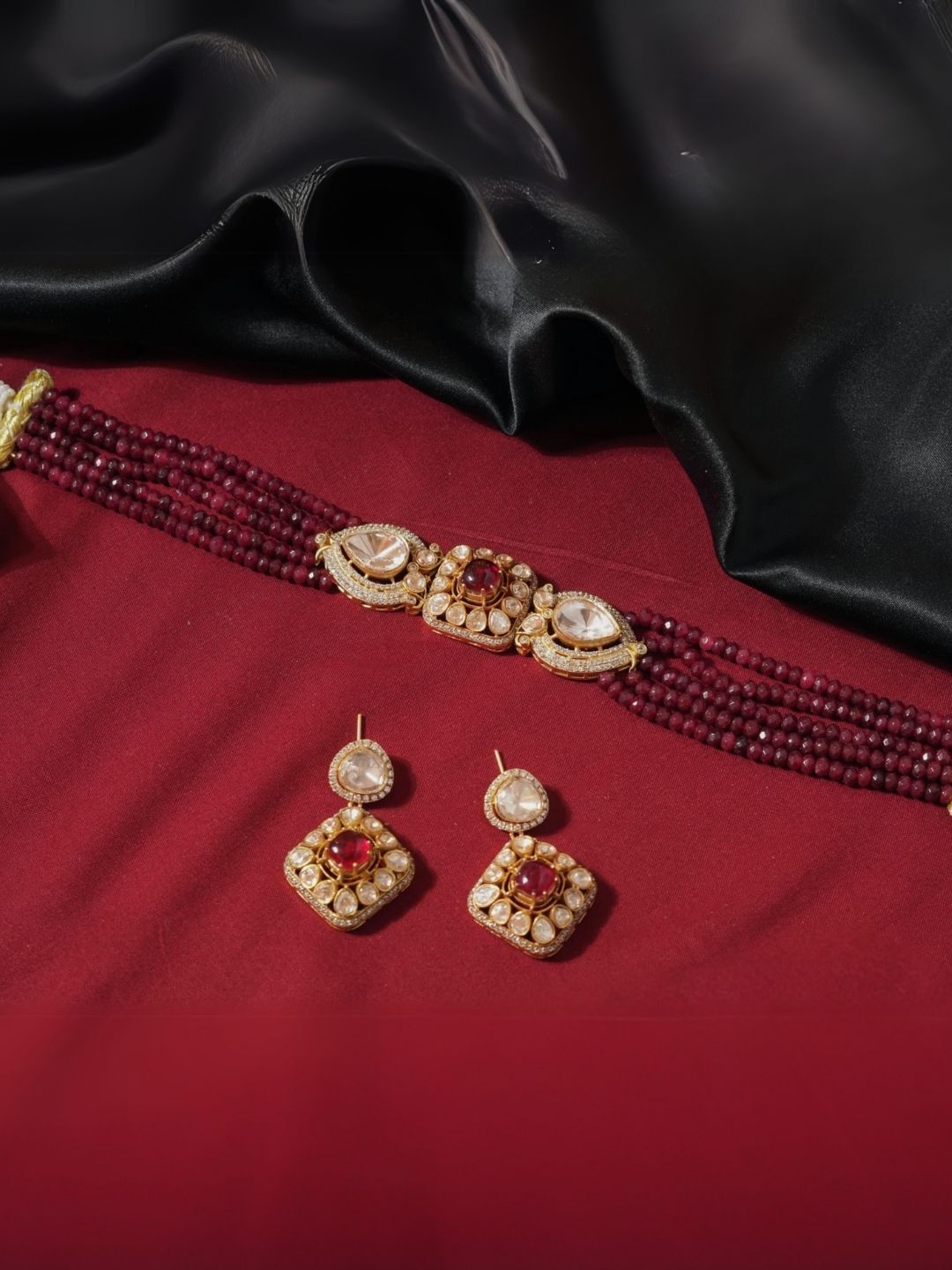 Ishhaara Green Victorian Kundan Choker Necklace