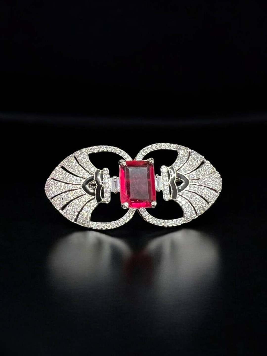 Ishhaara Red Vintage Groom Brooch