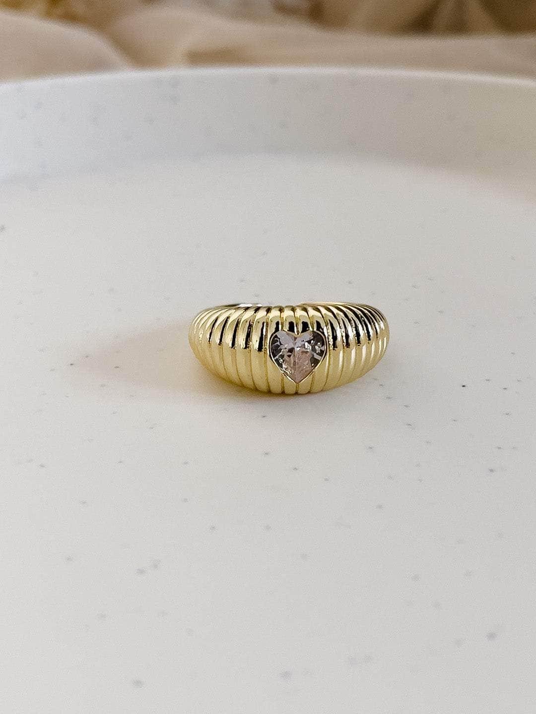 Ishhaara Rhinestone Heart Ring