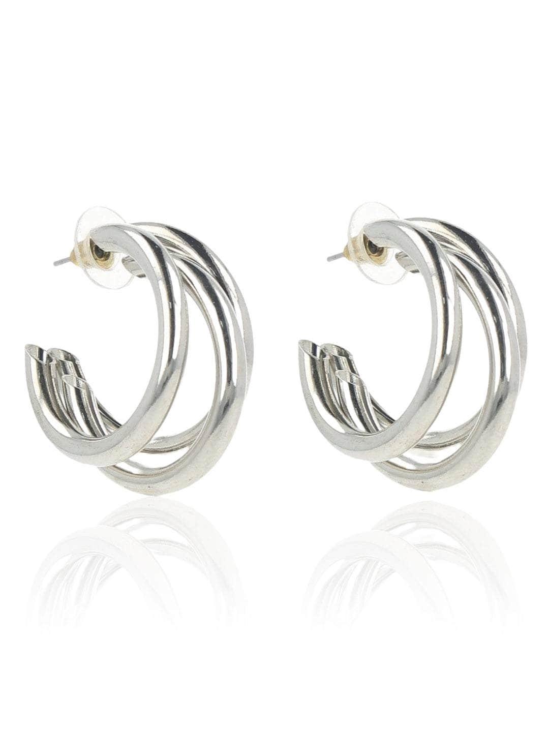 Ishhaara Rochelle Rao Sequeira In Triple Hoop Earrings Golden