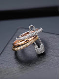Ishhaara Rose Gold Safety Pin Ring