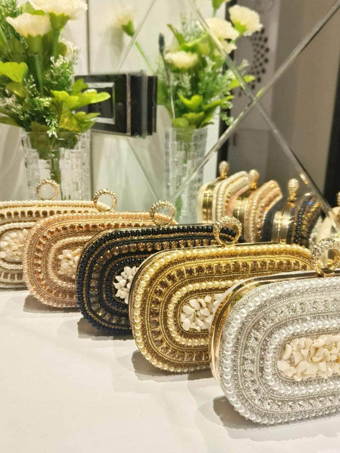 Ishhaara Royal Pearl Beaded Clutch