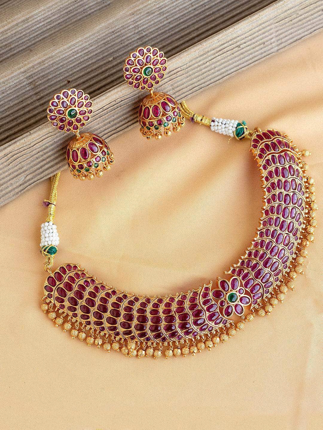Ishhaara Ruby Stone Choker Set