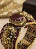 Ishhaara Sabyasachi Inspired Bengal Tiger Semi Precious Stones Broad Kada