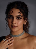 Ishhaara Sanya Silver Color Showstopper Necklace