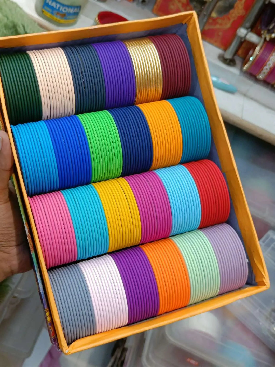 Set Of Multicolored Metal Bangles - Main Image