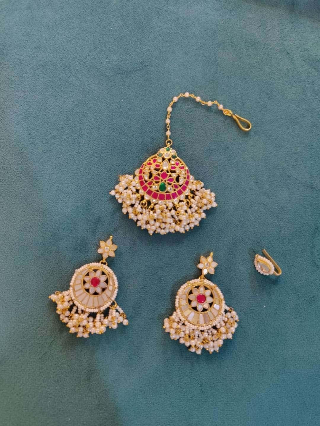 Ishhaara Shama Heeramandi Look Inspired Chandbali Earring And Maangtika Set