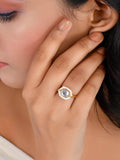Ishhaara Shweta Tripathi Sharma In Oblong Kundan Pearl Ring Red