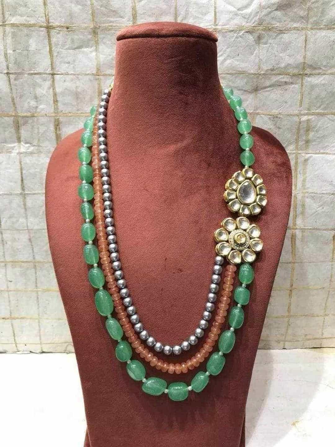 Ishhaara Side Dual Kundan Pendant Necklace