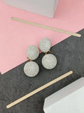 Ishhaara Silver Dual Zircon Ball Earring