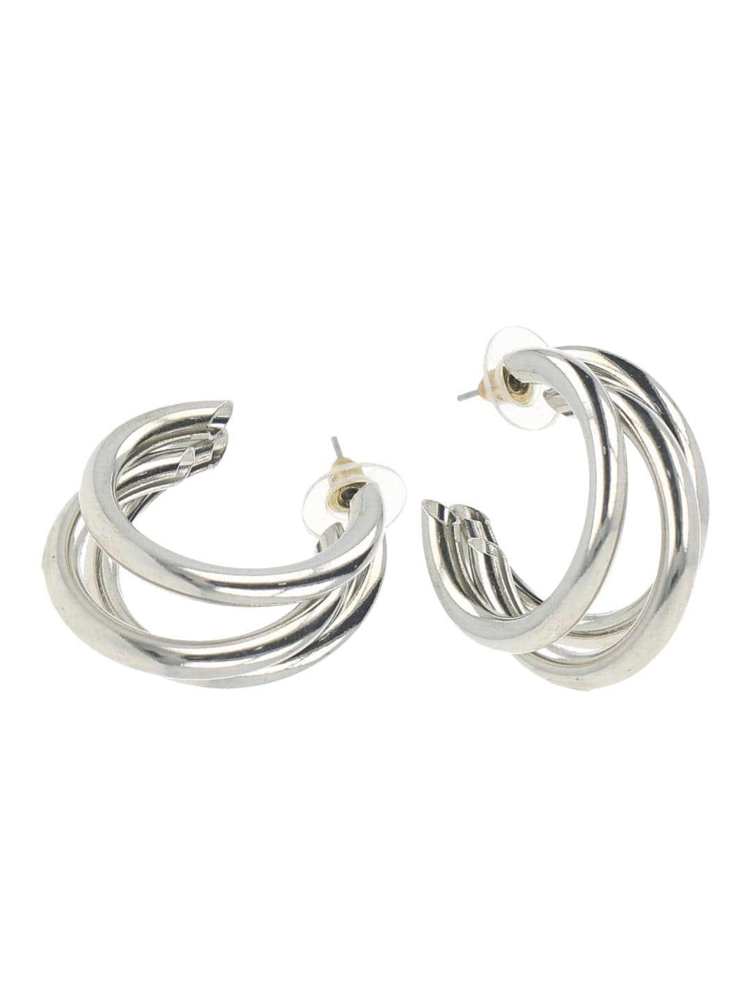 Ishhaara Kusha Kapila Silver Triple Hoop Earrings