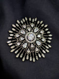 Ishhaara Silver Starburst Flower Brooch