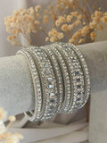 Ishhaara Silver Zirocon Stone Bangle Set
