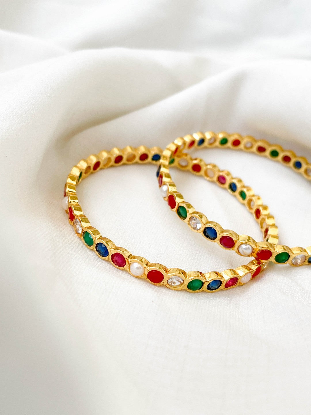 Ishhaara South Indian Style Navarathna Stone Bangles