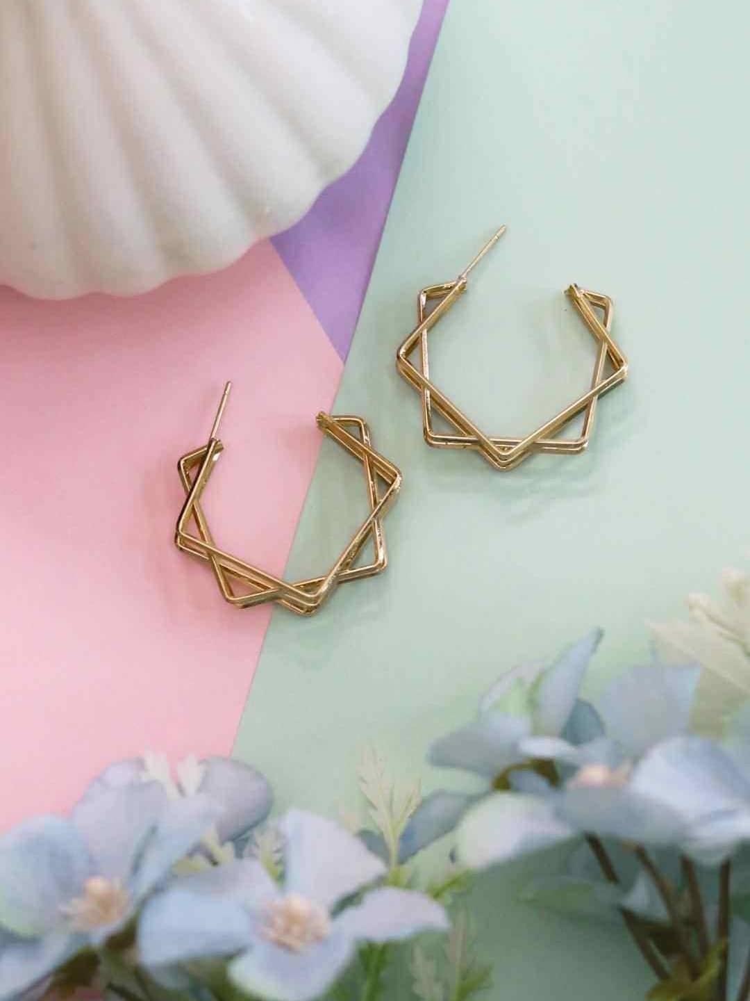 Ishhaara Square Hoop Earrings