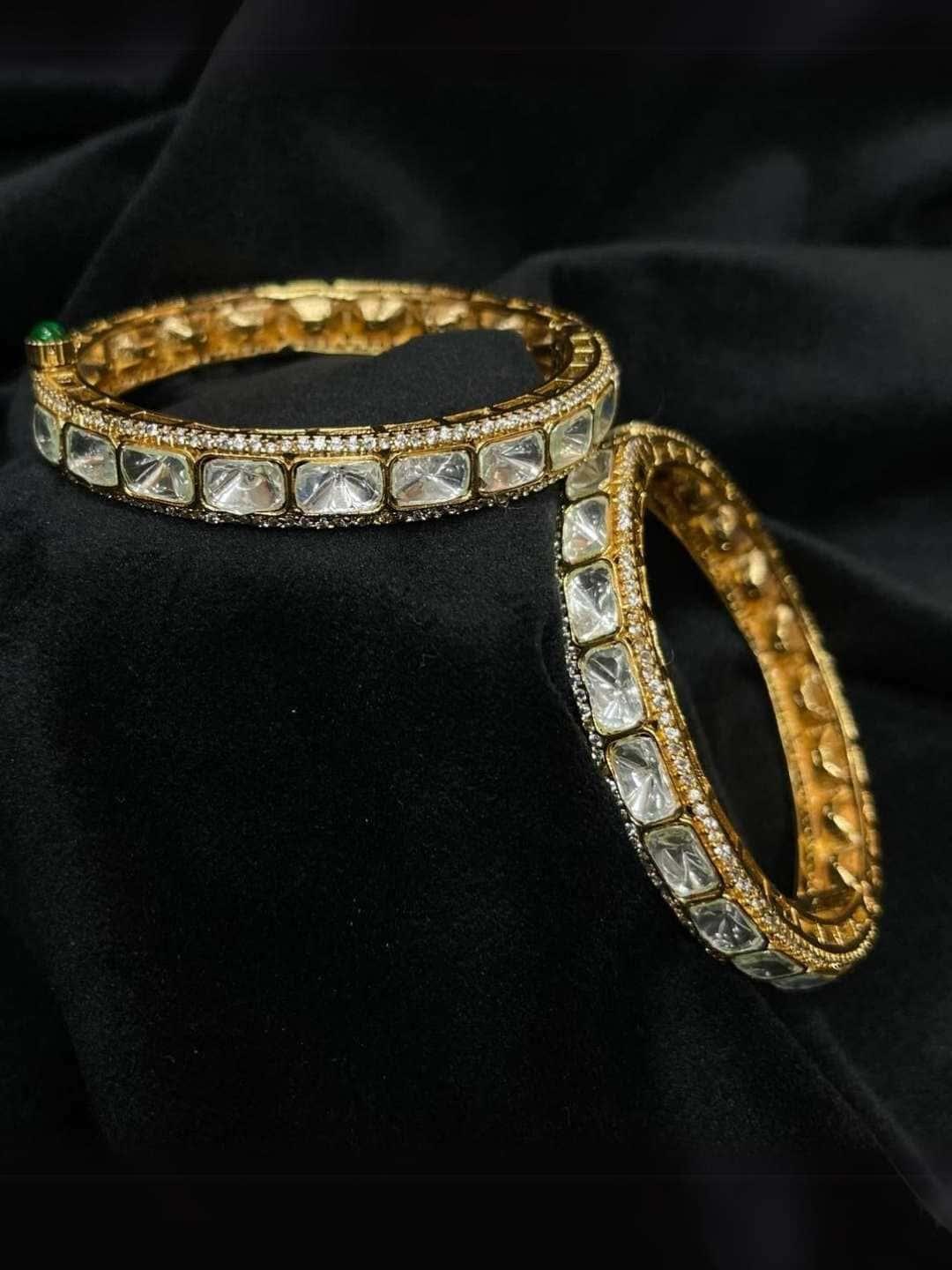 Ishhaara Square Kundan Bangle