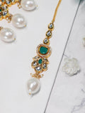 Ishhaara Stephanie Timmins In Ad Kundan Drop Pearls Necklace Set