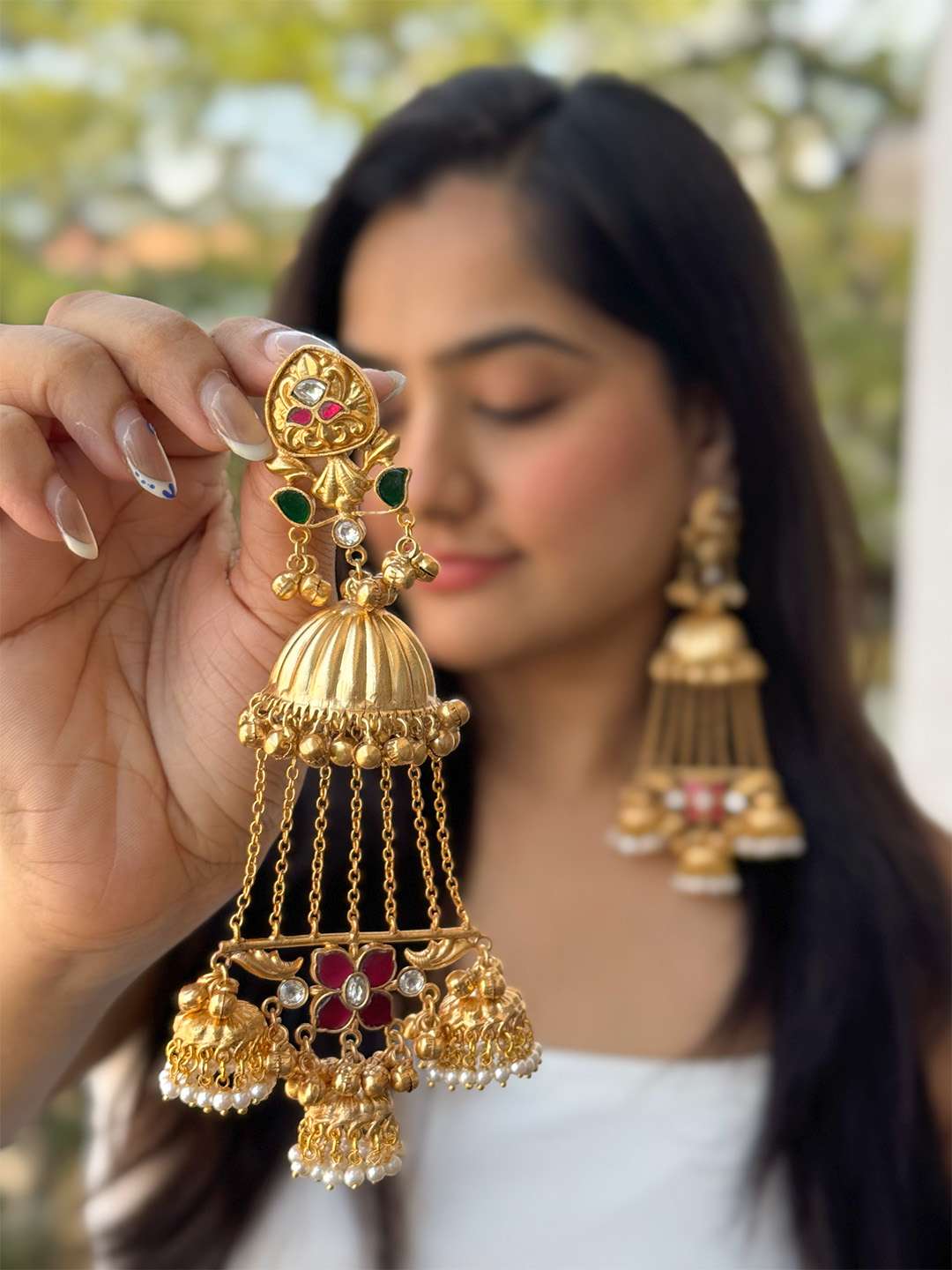 Ishhaara Stunning Dome Shaped Jhumkas