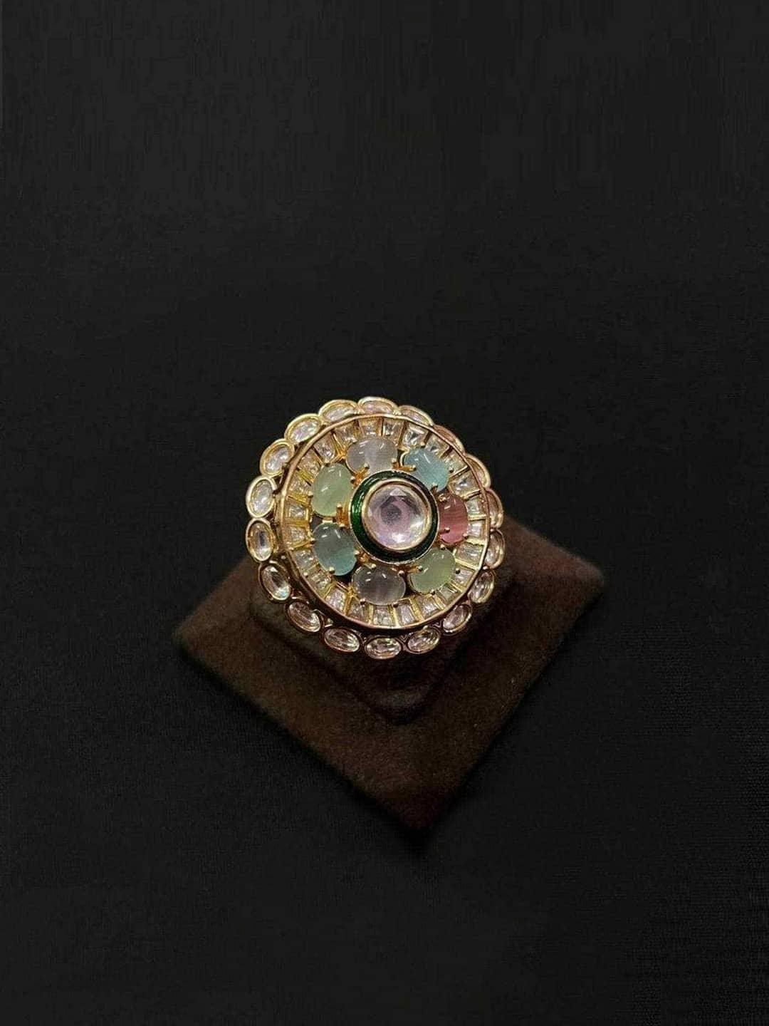 Ishhaara Sushant Divgikr In Multicoloured Onyx Stones Ring