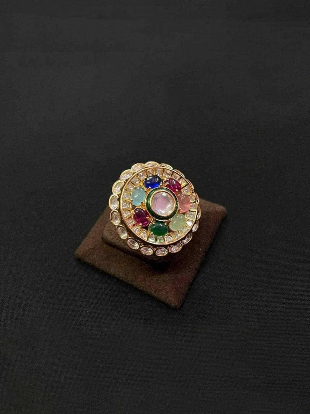 Ishhaara Sushant Divgikr In Multicoloured Onyx Stones Ring