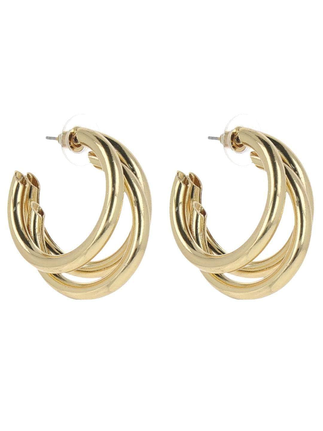 Ishhaara Taapsee Pannu Gold Triple Hoop Earrings