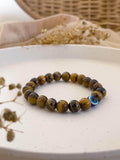 Ishhaara Tiger Eye And Onyx Stacked Handmade Bracelet