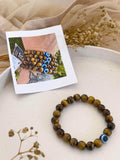 Ishhaara Tiger Eye And Onyx Stacked Handmade Bracelet