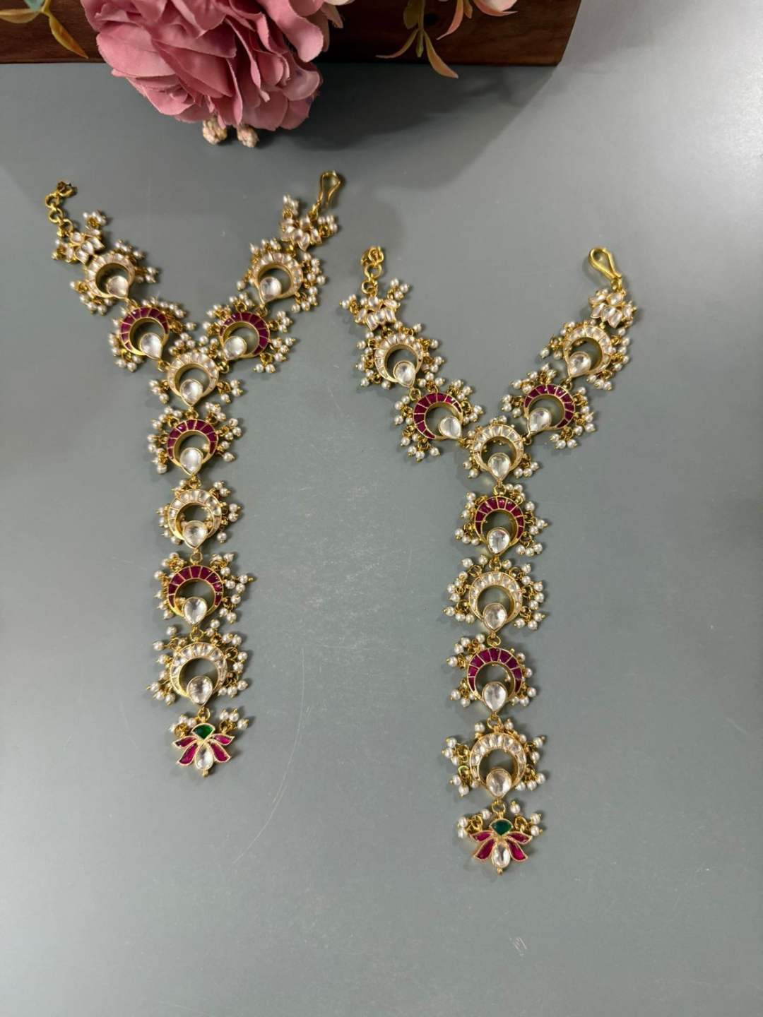 Ishhaara Traditional Handcrafted Jadau Kundan Studded Hathphool