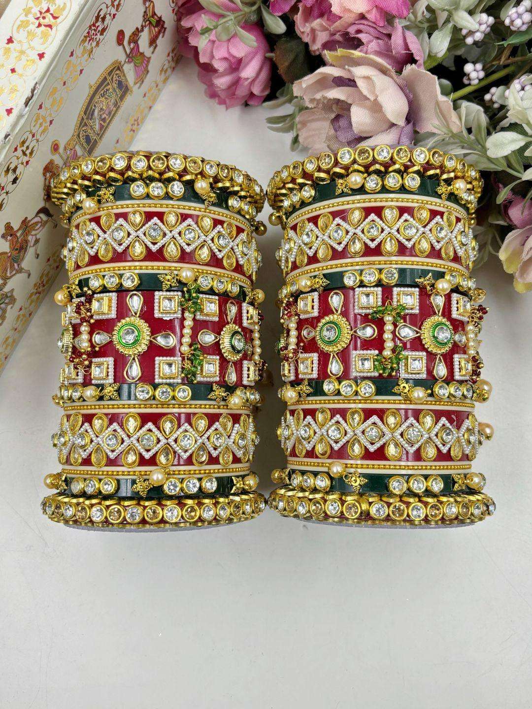 Ishhaara Traditional Kundan And Pearl Studded Rajwadi Chooda