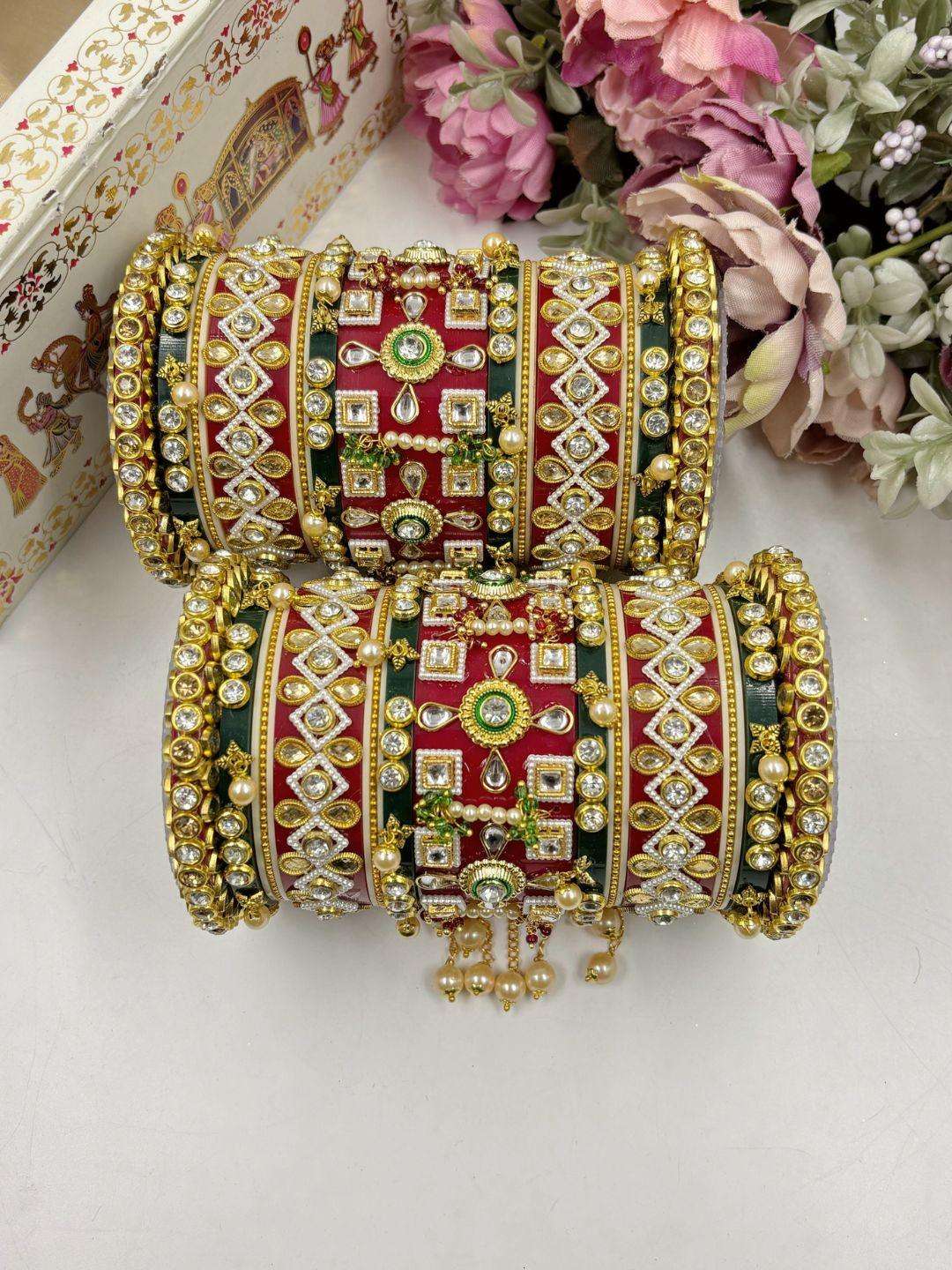 Ishhaara Traditional Kundan And Pearl Studded Rajwadi Chooda