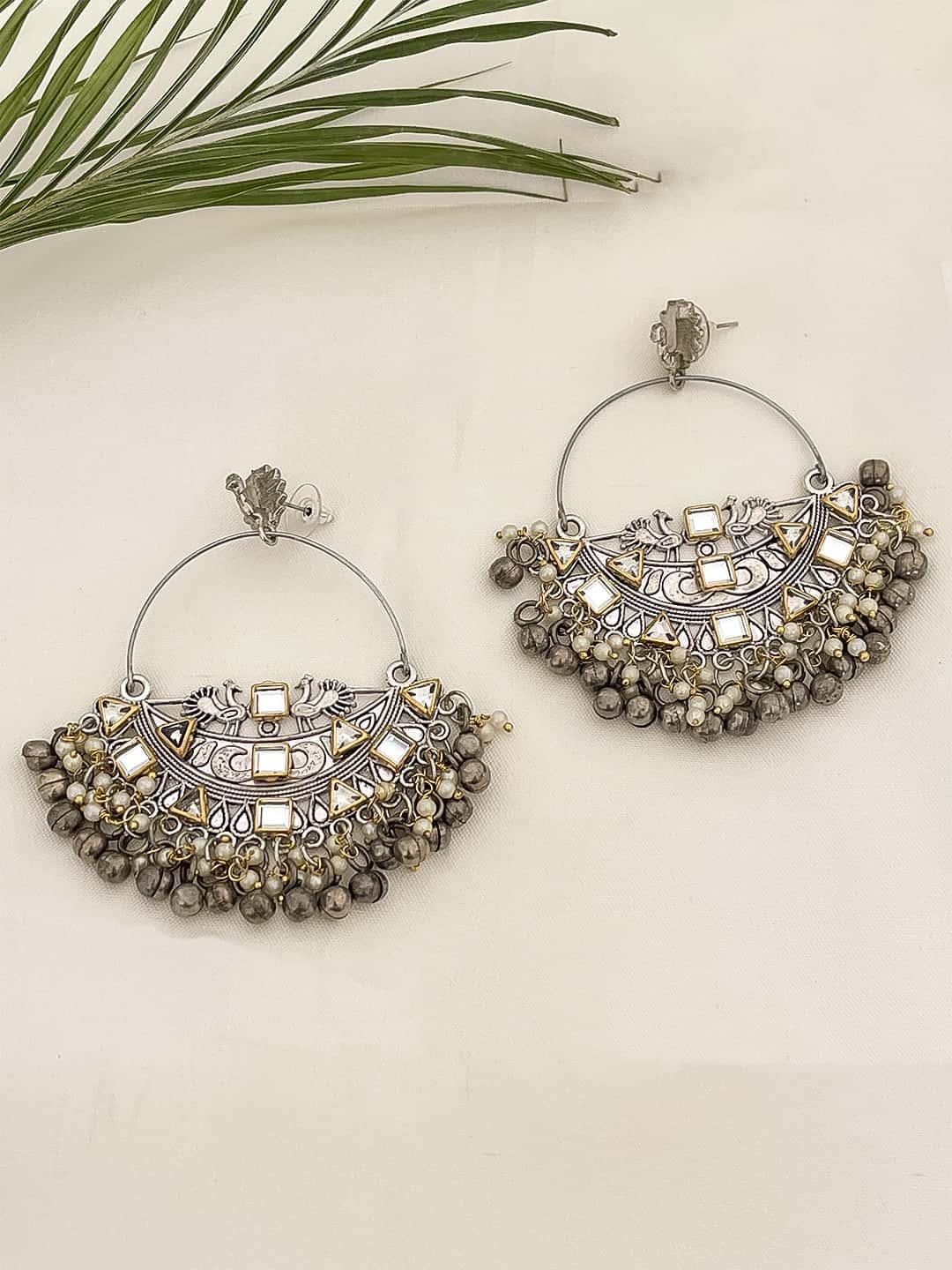 Chandbali Earrings Meenakari Earrings Flipkart Traditional Peacock