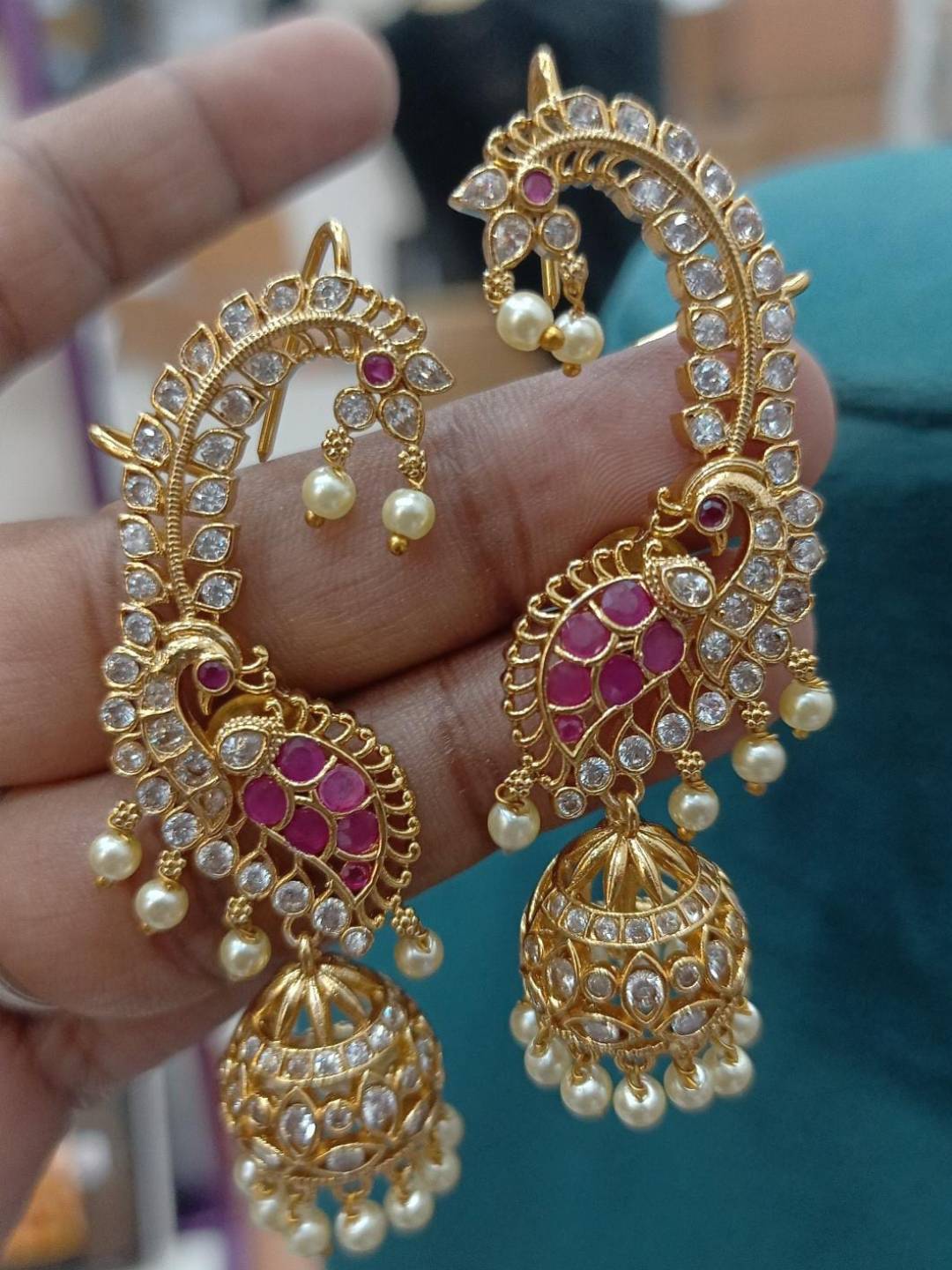 Ishhaara Traditional Peacock Shaped Earcuff Earrings