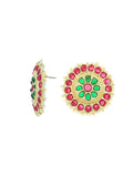 Ishhaara Traditional Stud Earring Red