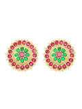 Ishhaara Traditional Stud Earring Red