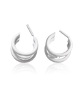 Ishhaara Triple Hoop Earrings White