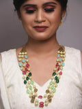Ishhaara Triple Layered Craved Stone Multi Color Haar
