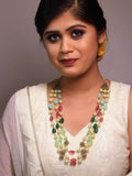 Ishhaara Triple Layered Craved Stone Multi Color Haar