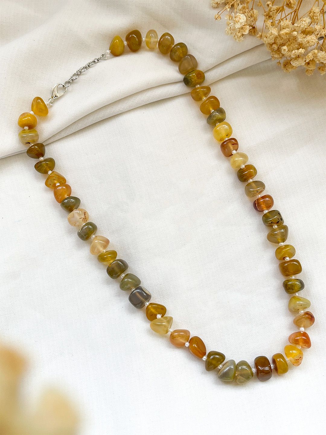 Ishhaara Tumble Shape Agate Mala