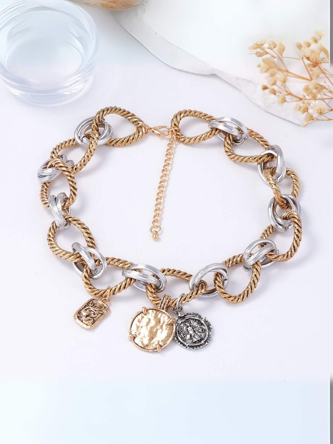 Ishhaara Two Tone Link Necklace
