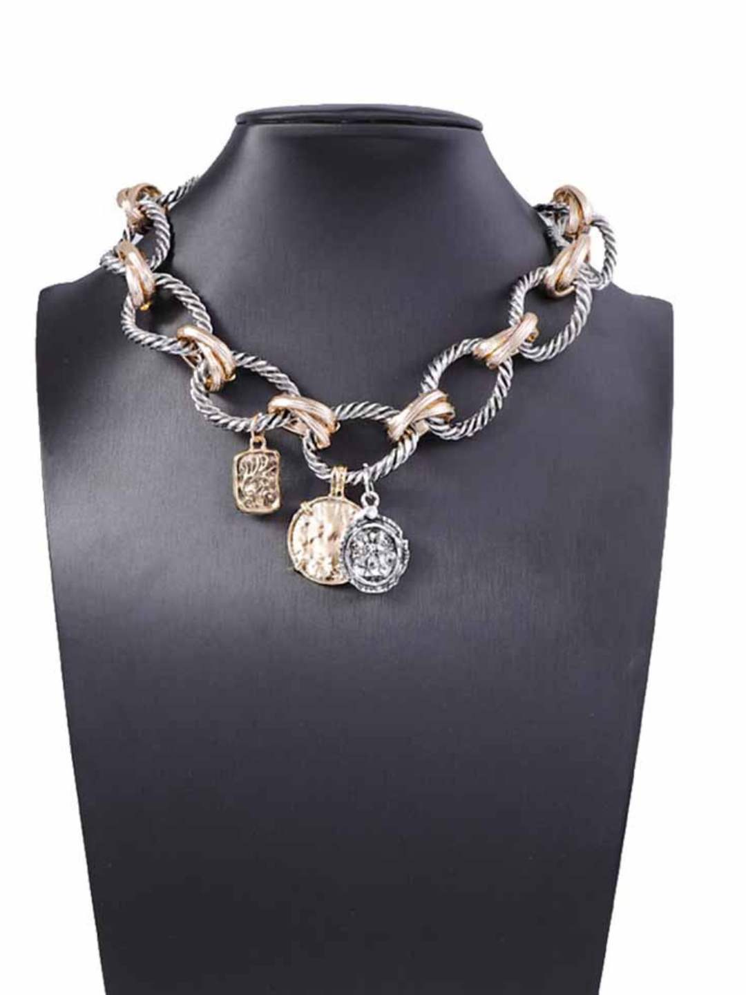 Ishhaara Two Tone Link Necklace